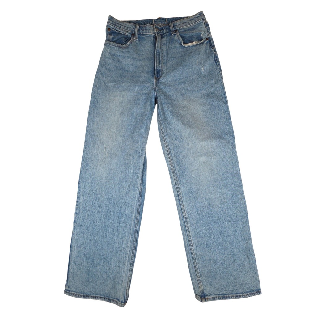 Abercrombie & Fitch 90s Ultra High Rise Straight Jeans Women 29 Light Wash Denim